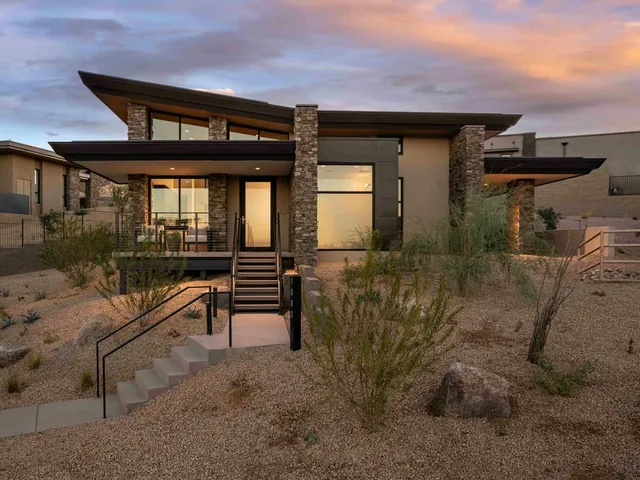 The front of the casita at dusk